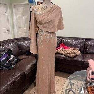 Elegant Beige Evening Gown